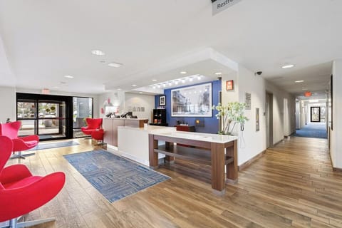 Arrive to a bright, modern lobby with warm welcome.