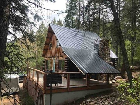 Cozy cabin in the woods.