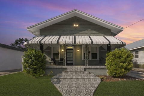 Evening charm — the home glows beautifully under the Florida sunset.
