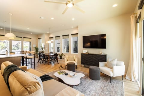 Comfortable living area with designer finishes