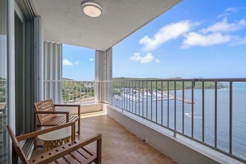 "Sip your morning coffee with an unparalleled view! Our expansive private balcony offers a direct, unobstructed panorama of the turquoise ocean and the serene coastline. Your personal front-row seat to paradise.