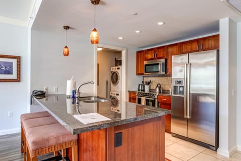     Gourmet kitchen with stainless steel appliances and resort views HKH-412
