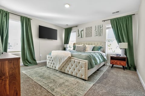 Relaxing space with comfortable bedding and plenty of room.