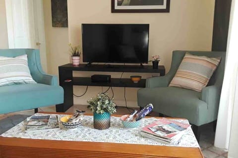 Beautiful living room with smart TV