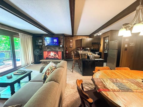 Spacious Open Layout | Open-concept design—***Tapestry fireplace** Not real!