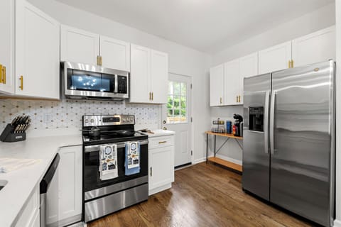 The kitchen is fully stocked with the usual cooking equipment and if their is something else you need all you have to do is ask!