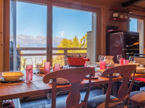 Furniture, Wood, Chair, Kitchen & Dining Room Table, Table, Dining Room, Ceiling, Wood Stain, Hardwood, Mountain Range