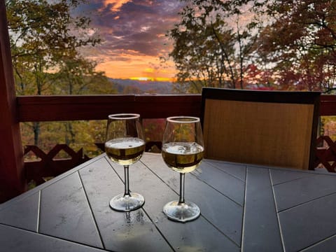 Enjoy sunset mountain views from the back deck