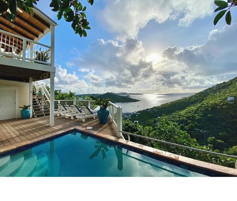 Views of Coral Bay and the British Virgin Islands from the salt water pool
