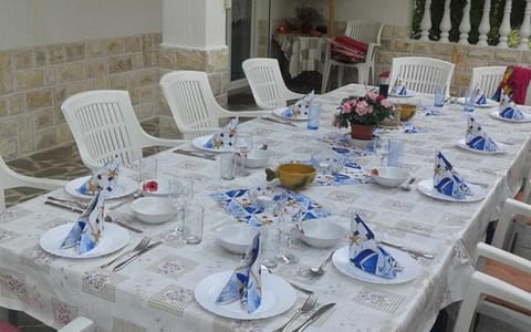 Outdoor banquet area