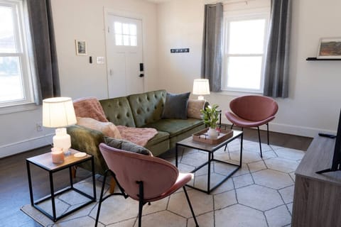 Our cute retro living room will make you feel like you stepped back in time.