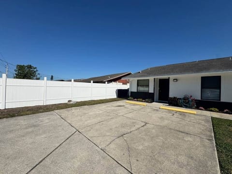 Off-street parking for two cars, right in front of the entrance.