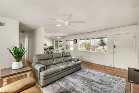 Relax in the comfy living area with Smart TV and streaming access