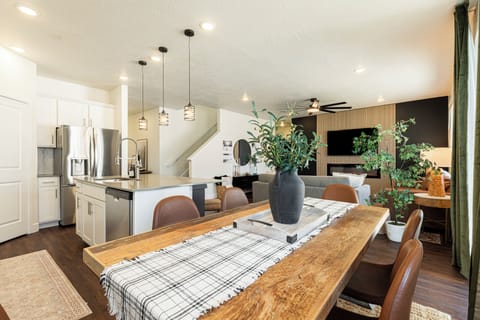 Dining and kitchen with open layout