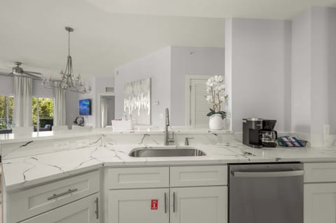 Bright, clean, and fully stocked — the perfect kitchen for your Orlando home away from home.