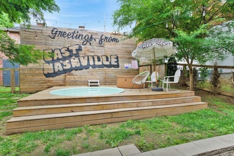 Cool off during the day or warm up at night in the shared 4 person hot tub and soaking pool