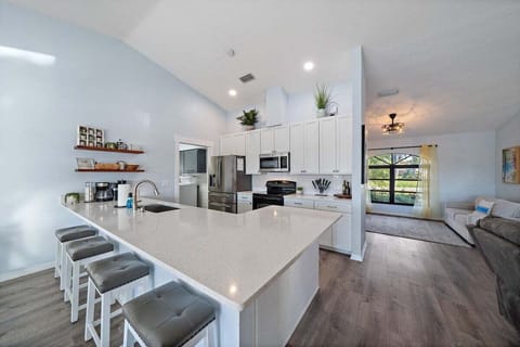 The kitchen is large and spacious!