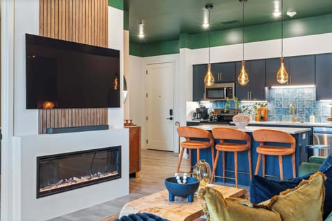 Catch a mood with this year round functional fireplace.  A rarity in Nashville. 