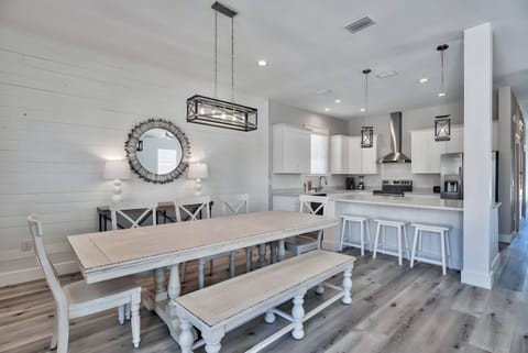 A bright dining table that anchors the room with charm and simplicity.