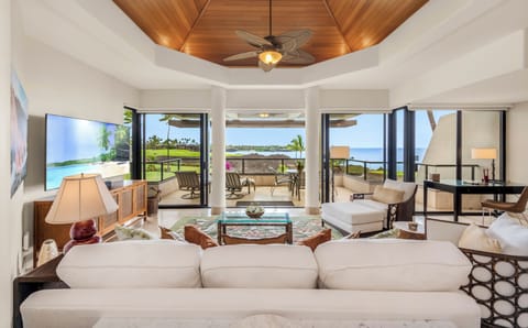 Relax in this open floor plan living room and take in the views.