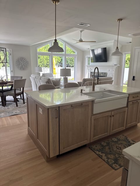 Open kitchen and living area
