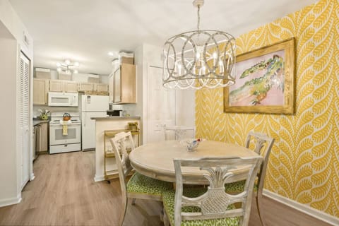 Dining room with 4 chairs charming fixture.