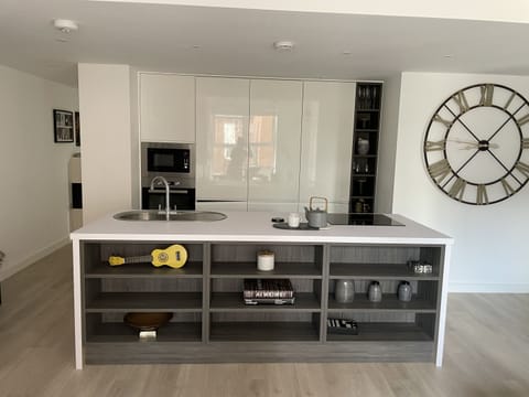 Kitchen space and island