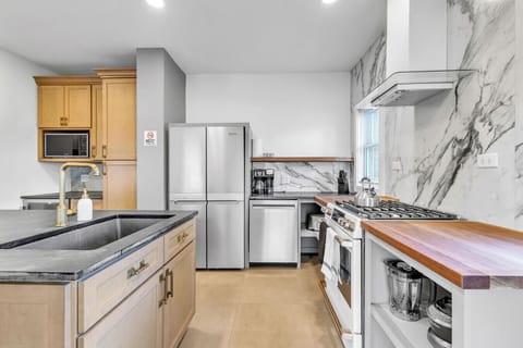 Fully equipped kitchen with everything needed to cook meals