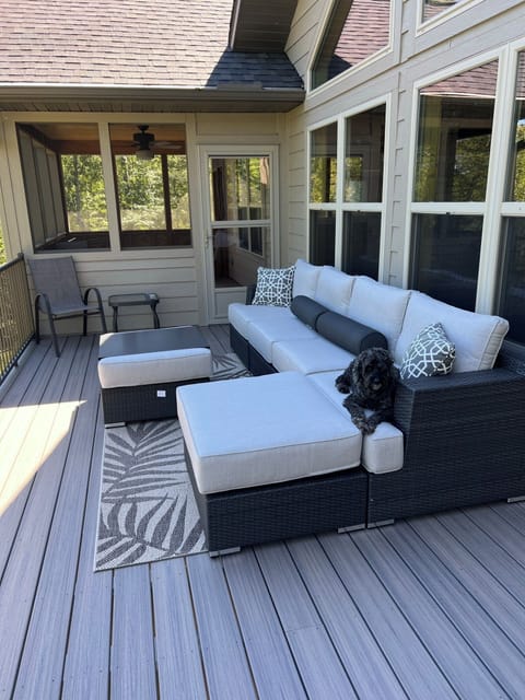 Enjoy your morning coffee on the deck overlooking the lake