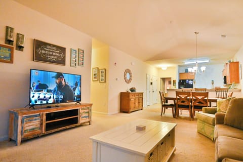 Clean lines and cozy comfort in the living room.