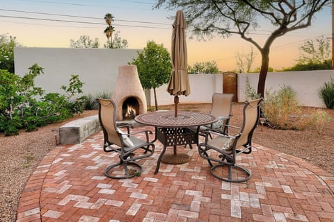 backyard and chiminea