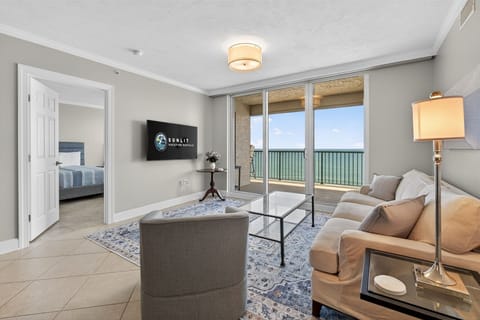 Comfy living room with a beautiful oceanfront view