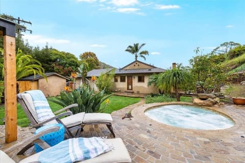 backyard view from spa