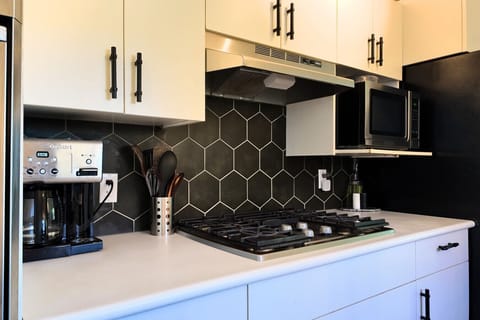 Modern kitchen with gas stove