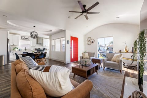 Bright open-concept living and kitchen