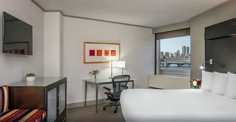Recharge in a quiet king room with dedicated workspace.