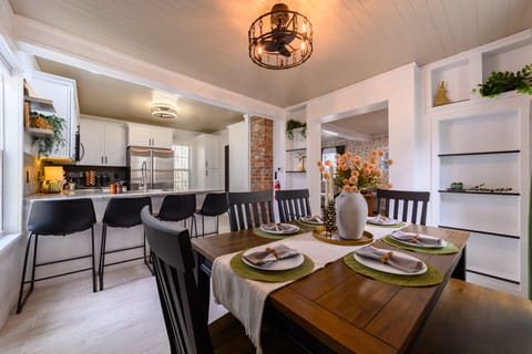 A warm, inviting space for meals and gatherings.