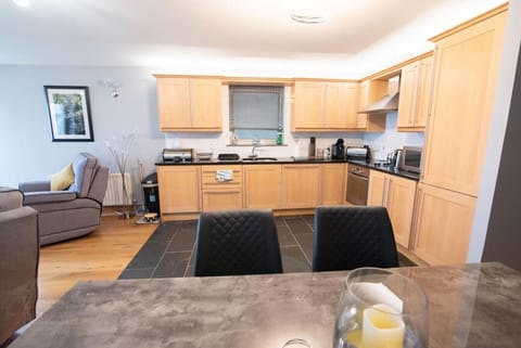 View of kitchen from dining area