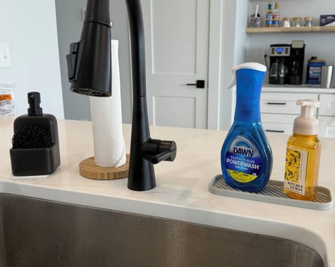 House is stocked with basic supplies.