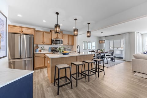Open concept kitchen and living area