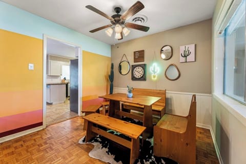 Linger a little longer here! This cheerful dining nook is made for shared meals, laughs, and late-night conversations.