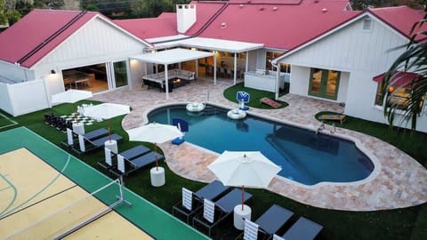 Aerial view of your private Florida retreat with sparkling pool