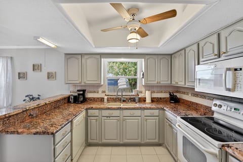 Indoors, Kitchen, Appliance, Ceiling Fan, Microwave