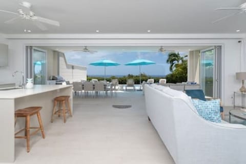 Open plan kitchen area which flows out to the verandah and pool areas.