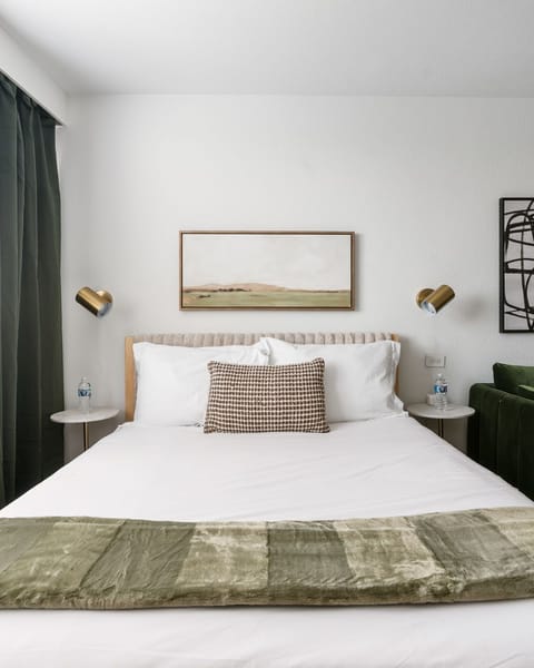 Sleep soundly on a plush, memory foam bed.