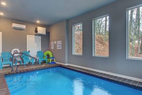 Pine Haven Cabin's private heated indoor pool