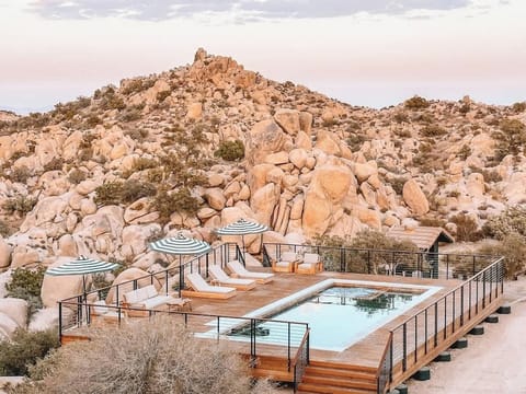 Incredible pool & hot tub built into the boulders