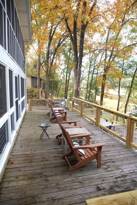 Deck facing lake (picture taken in fall)