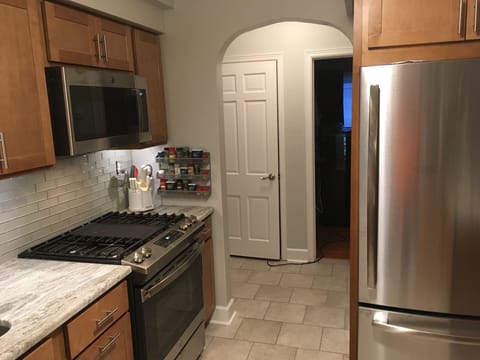 Within the kitchen looking towards entrance to the living room.