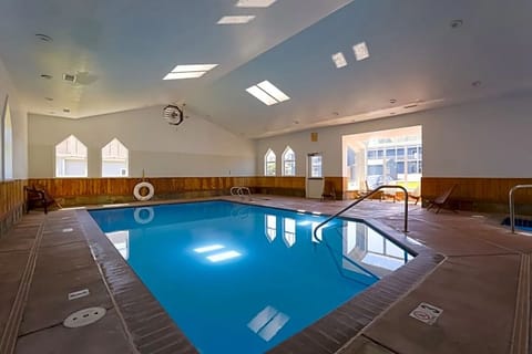 Dive into bright, heated indoor swimming with space to unwind.